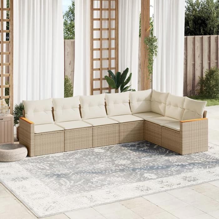 vidaXL Salon de jardin 7 pcs avec rangement - vue 2