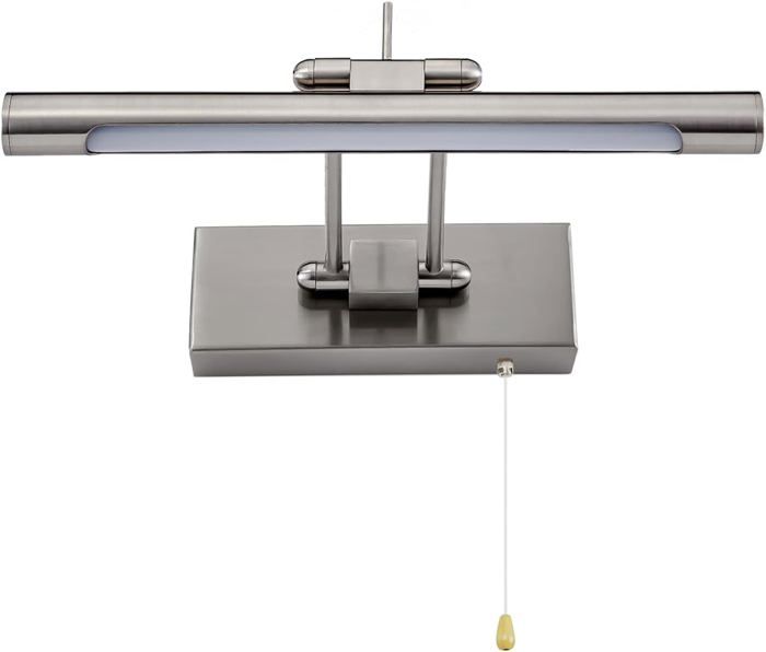Applique Murale LED pour Salle de Bain avec Interrupteur à Tirette Miroir Réglable IP44 4000K 35cm/6w Blanc