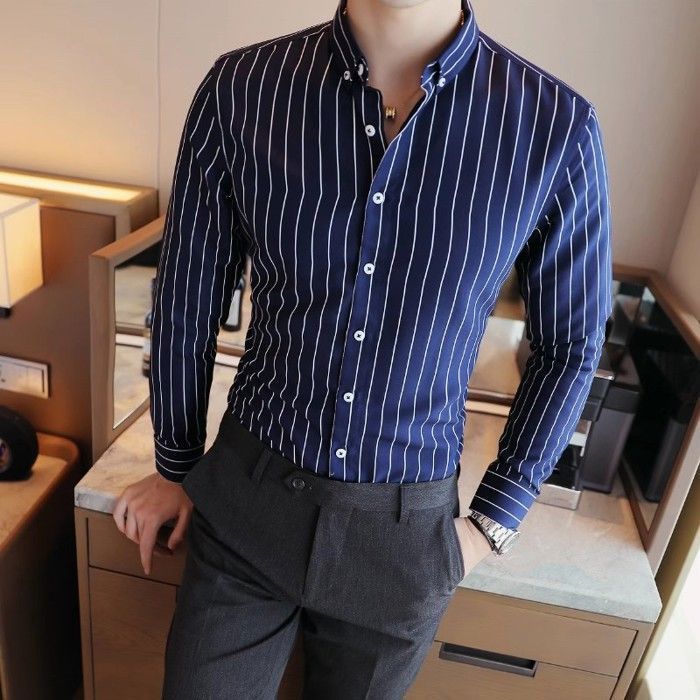 Chemise Homme Johnston & Murphy - Taille L - Rayures - Coupe Ajustée - Occasion Très Bon état