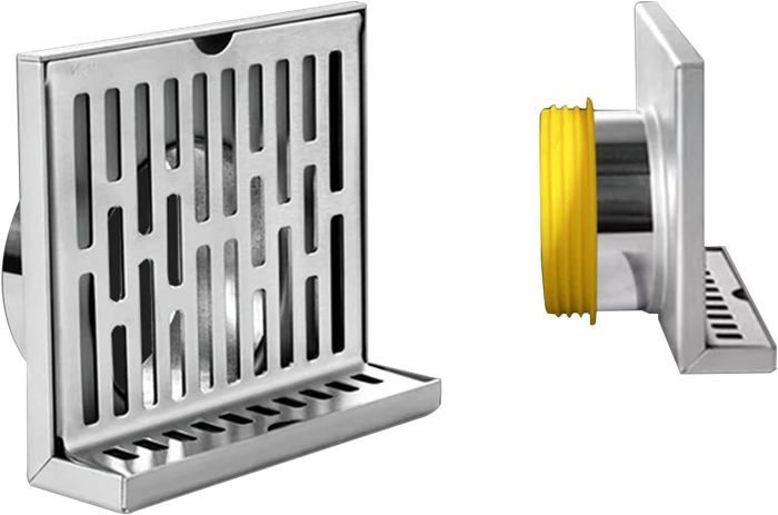 Siphon De Sol Carré Invisible 150x150 Mm - Acier Inoxydable - Pour Douche à L'italienne