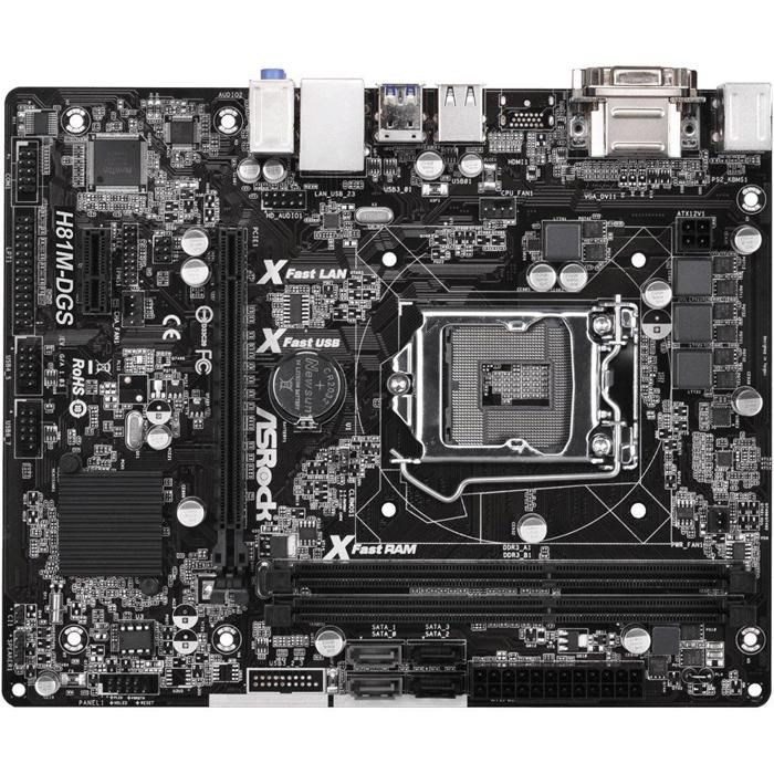 Acheter Carte mère ASRock H81M-DGS Intel H81 LGA 1150 2xDDR3 16GB Micro ATX Reconditionné - 62,00 € Carte mère ASRock H81M-DGS Intel H81 LGA 1150 2xDDR3 16GB Micro ATX Reconditionné - ASRock reconditionné disponible sur Cdiscount Seconde Vie