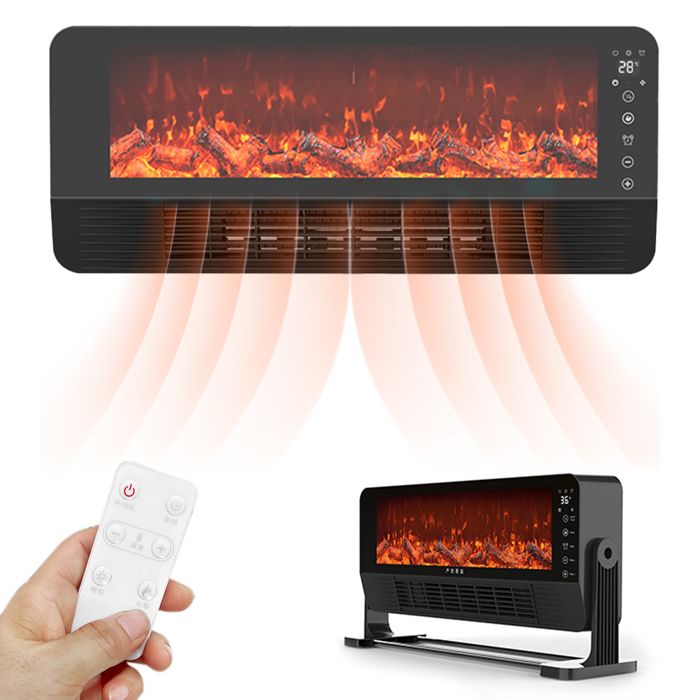 Lehmann LHOHH-2013A Radiateur soufflant mural avec 2 niveaux de puissance 1 000/2 000 W, avec Wi-Fi, télécommande, écran LED, minuterie et fonction d' oscillation, blanc
