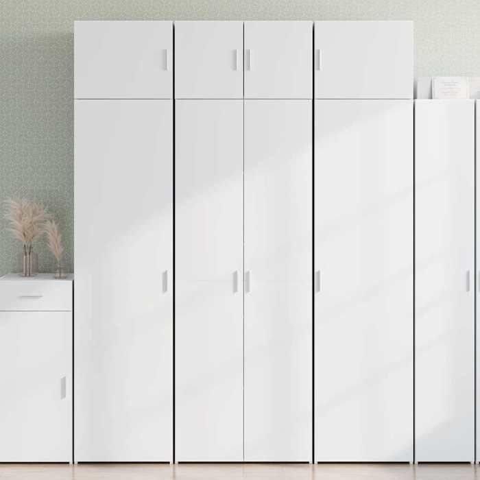 vidaXL Armoire de rangement blanc 70x425x225 cm bois dingénierie armoire de rangement de salle de bain unité de 3281329
