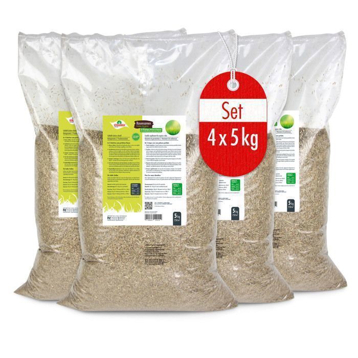 Verdurmax 3 x 1 kg de semences de gazon – Mélange de haute qualité pour 40 m² de pelouse dense, résistante et à germination rapide – Idéal pour la