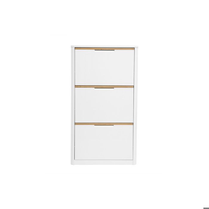 Miliboo - Meuble à chaussures 3 portes finition blanc laqué brillant L68 cm KIRK Miliboo - Meuble à chaussures 3 portes finition blanc laqué brillant L68 cm KIRK
