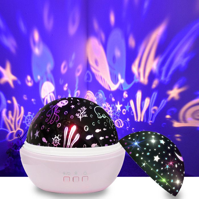 Veilleuse De Projection Pour Enfants - Projecteur DÉtoiles - Lampe De Projection LED Veilleuse Bébé - 8 Couleur Mode - Rose