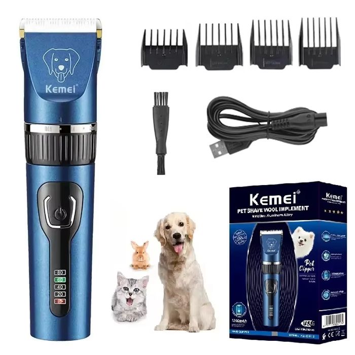 Comparer les prix de Tondeuse pour chiens deux vitesses silencieuse rechargeable sans fil pour chiens chats et animaux de compagnie (bleu marine)
