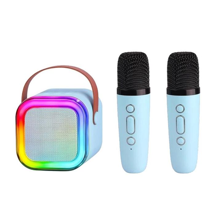 Karaoké Bluetooth portable avec 2 microphones sans fil, effets de voix