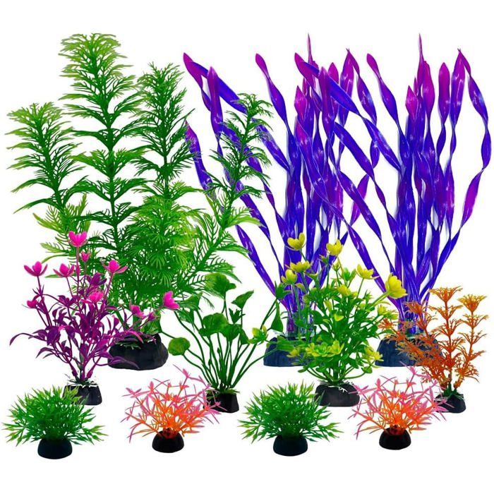 Meilleurs prix pour 11 Pièces Plantes Artificielle pour Aquarium et Terrarium Plante de Décoration (Plant D)