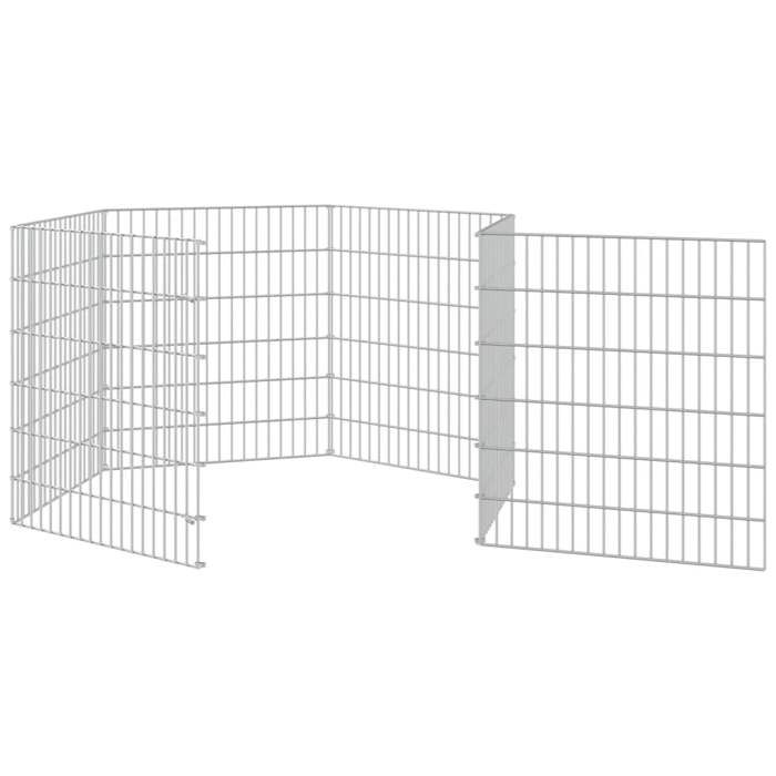 Pet®Argent Enclos pour animaux en liberté 6 panneaux 54x60cm fer galvanisé 7_1771796