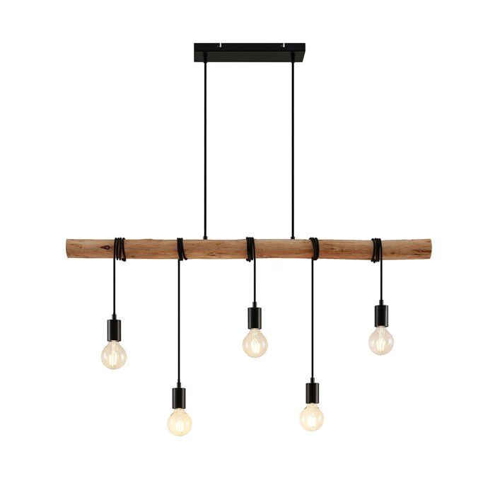 Suspension - Lindby - lampe suspendue - Bois - noir mat bois