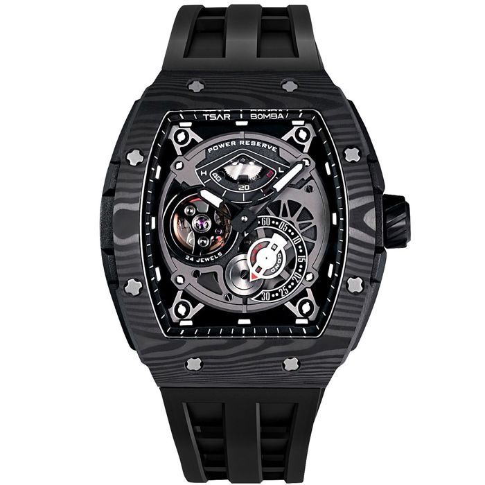 Tsar Bomba TB8210CF-01 Montre homme Elemental Carbon Fiber Automatic 52 mm 5 ATM