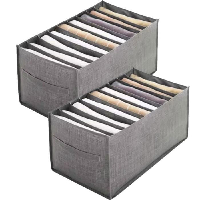Boîte de rangement de tiroir - Aueq - 2pcs 44x25x22cm organisateur tiroir vetement organisateur de tiroir en tissu boite jeans che