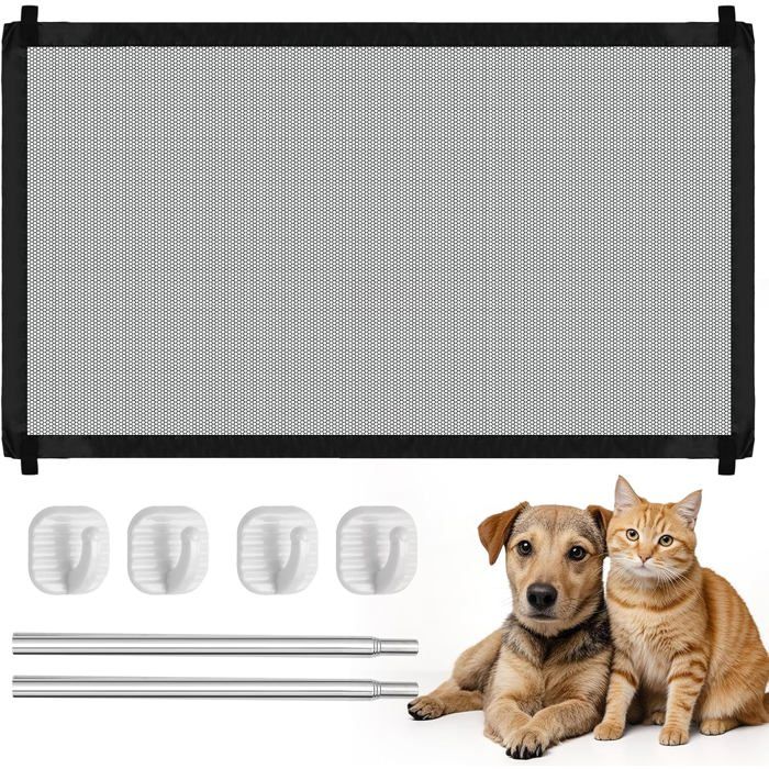 Barriere De Securite Chien 110X72Cm Barriere Escalier Sans Percage Barriere Retractable Barrière Extensible Pour Escaliers P[CA120]