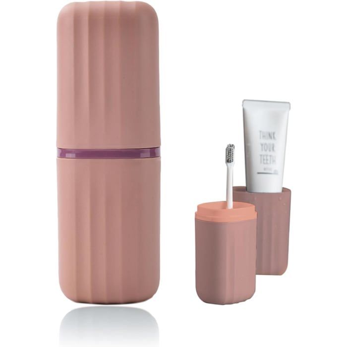 Étui de voyage pour brosse à dents gobelet et dentifrice format compact pour camping et déplacements