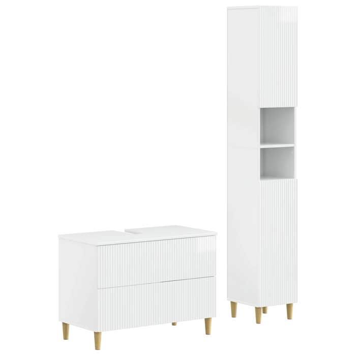 Blanc Ensemble de 2 meubles de salle de bain ARNHEM Blanc brillant(VIDAXL)_34747