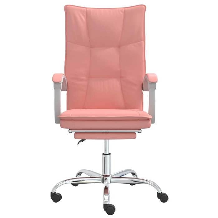 BEAU Chaise à roulettes - Fauteuil inclinable de bureau - Rose - Similicuir - 63x56x(112 5-122) cm[91497]