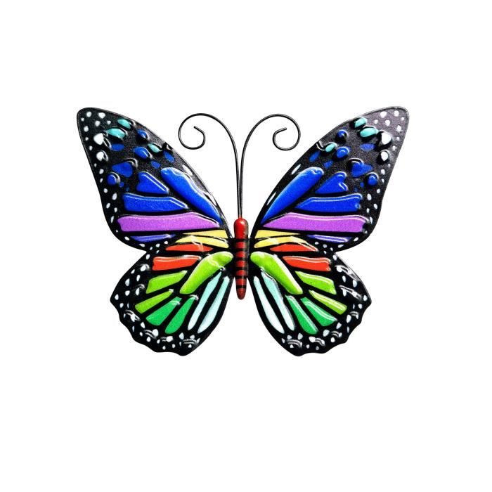 8 Papillons En Métal Magnifiques Pour Jardin - Décoration Murale Extérieure Colorée Et Élégante