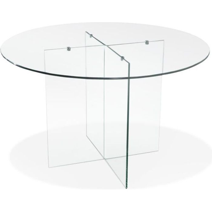 table de salle à manger ronde en verre 'bobby table round' design - ø 120 cm