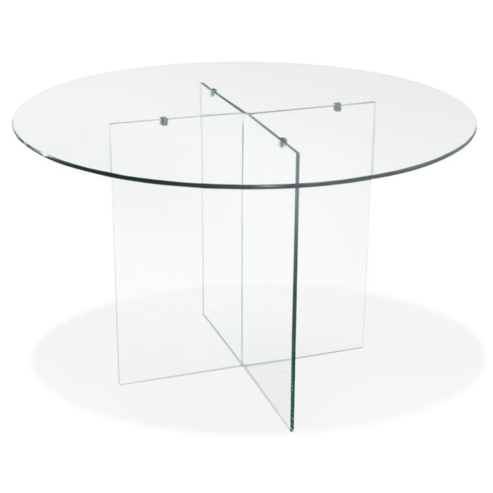 table de salle à manger ronde en verre 'bobby table round' design - ø 120 cm