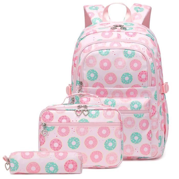 Cartable Fille Primaire Sac a Dos Enfant Fille Resistant a L eau Et Leger Cartable Scolaire avce Sacs a Lunch et Trousses Cdiscount Bagagerie Maroquinerie