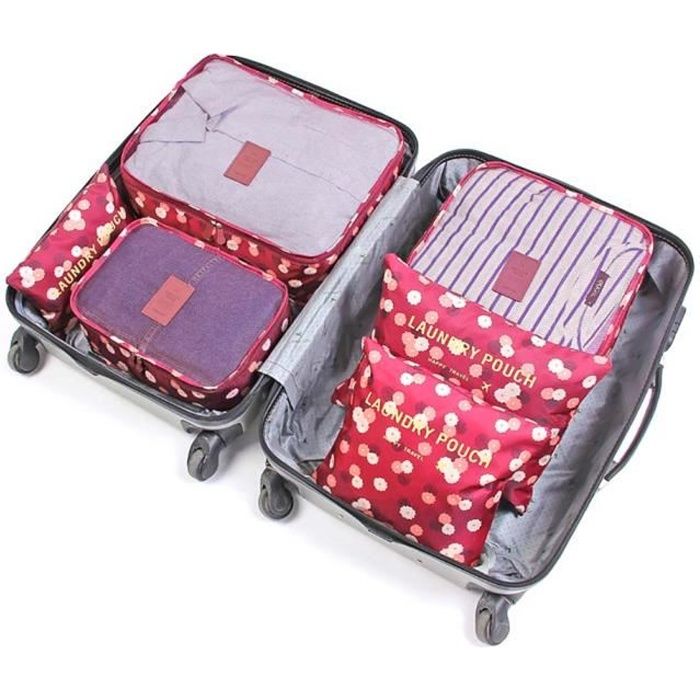 Lot de 6 Organisateur de Voyage Valise Bagages Emballent des Cubes