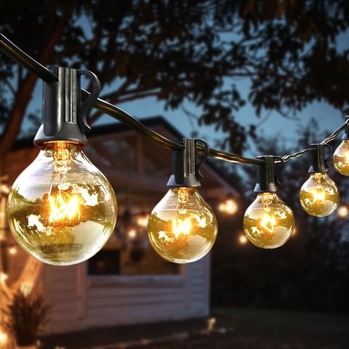 Prise d'alimentation UE 220V-15M 50 Ampoules-Guirlande Lumineuse Vintage  Pour Patio Et Jardin, Décoration Fée - Cdiscount Maison