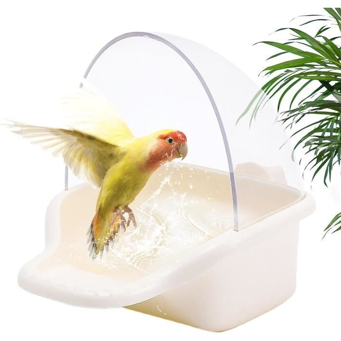 Boîte de Bain Cage Perroquet,Boîte de Douche Mangeoires pour perruches Douche pour Oiseaux Baignoire Accessoires pour Oiseaux