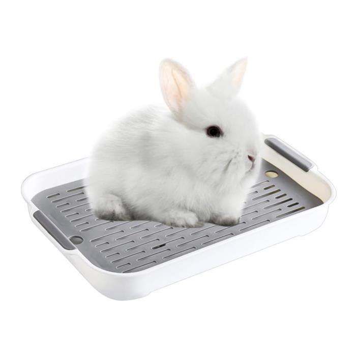 Bac à litière - Plateau grille - Lapin - Fond plat - Entraîneur de propreté