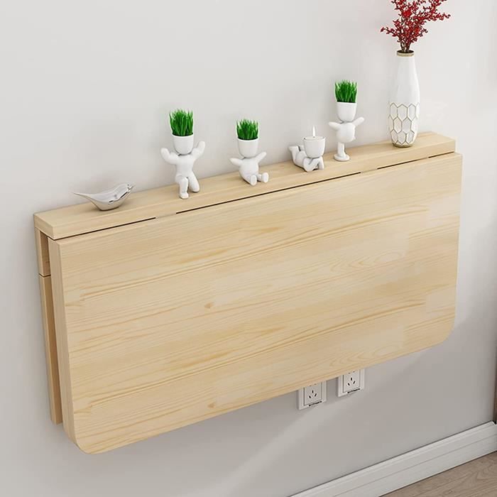 Table Murale Rabattable Table Pliante Murale, Table Pliante En Chêne Massif,Pour Petits Espaces