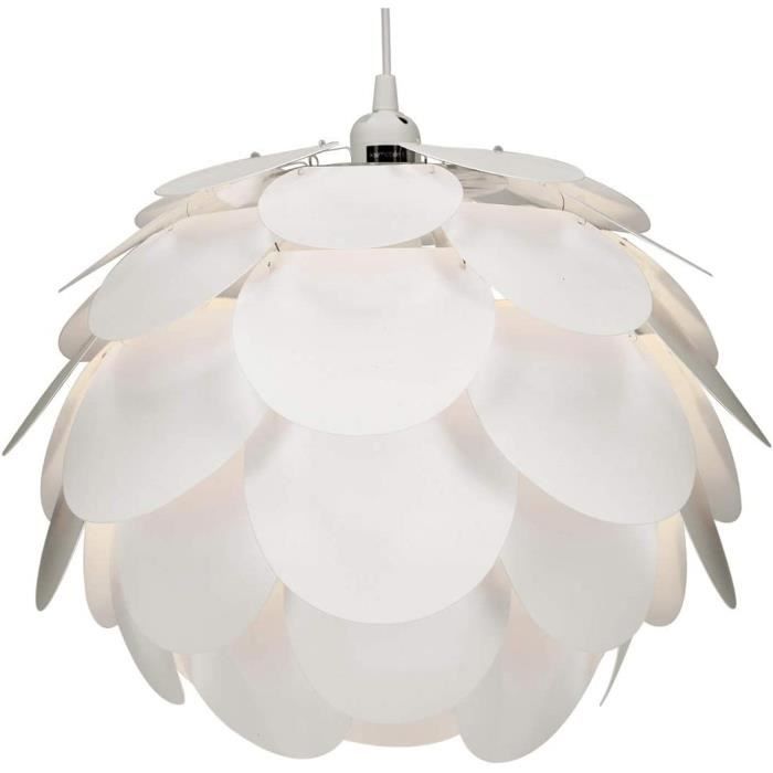 Lampe Design Lotus - Abat-jour XL à Monter - Luminaire IQ Plafond - Ensemble Avec Montage Plafonnier Câble 90cm Douille E27-50 Pcs