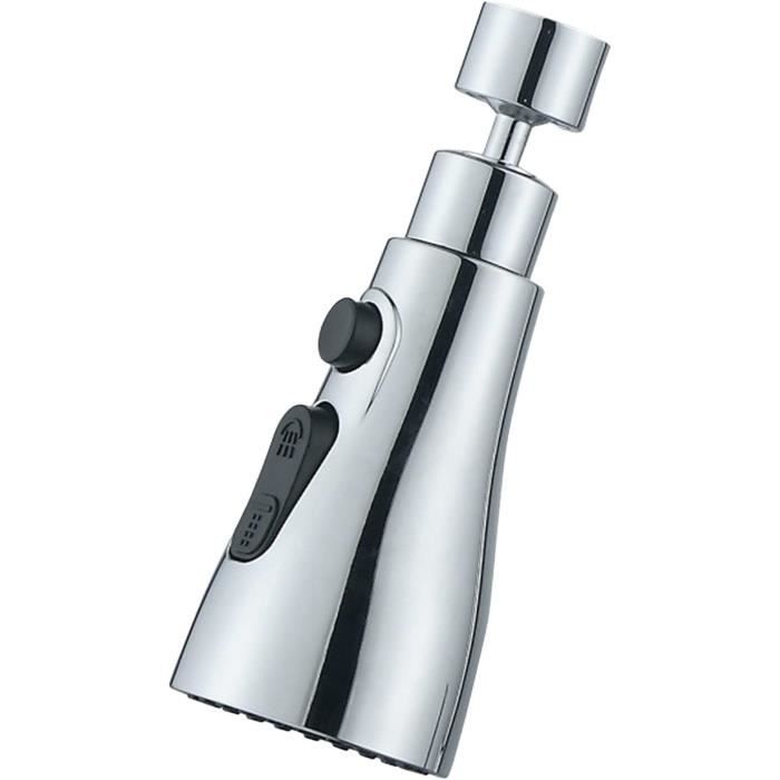Pommeau De Robinet De Cuisine 3 Jets – Hibbent – Nickel Brossé – Universel G1/2