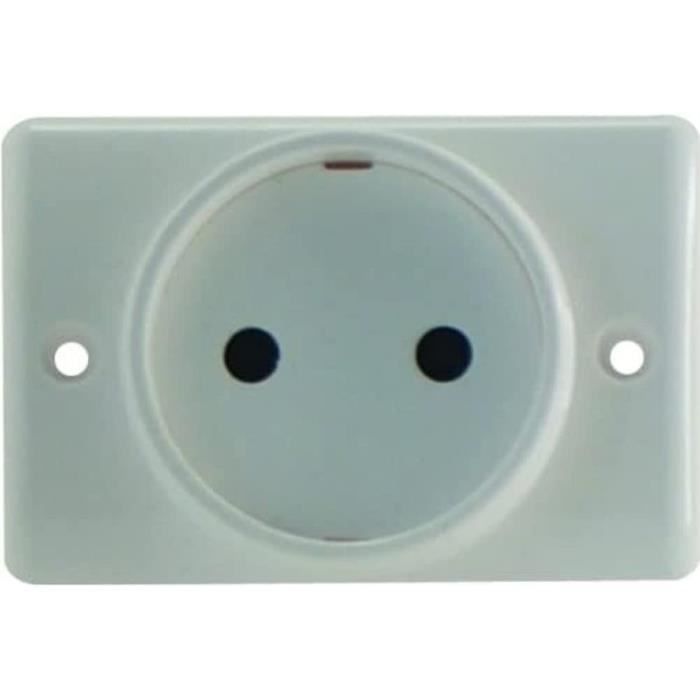 Prise de courant sans terre pour plinthe Blanc[977] Cdiscount Bricolage