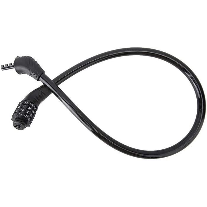 Antivol Vélo à Code 4 Chiffres - Câble Acier 15mm X 600mm - Pour Vélo, Skate, Portail