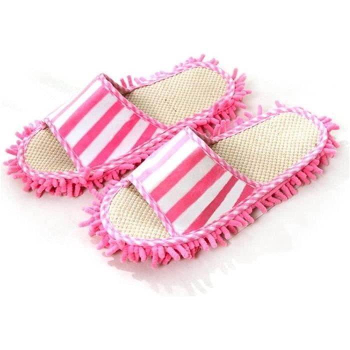 6 Chaussons Serpillère Microfibre - Nettoyage Malin En Marchant - Multicolore - Taille Unique
