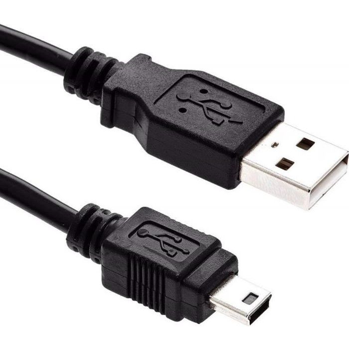 INECK® USB 2.0 Hi Speed A Vers mini B 5 Broches câble Alimentation & Données Cordon 2 mètres