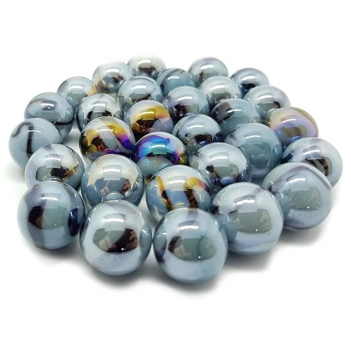Mesbilles 25 Billes Gris Bleu Bille En Verre 16 Mm Achat Vente Bille Calot Cdiscount