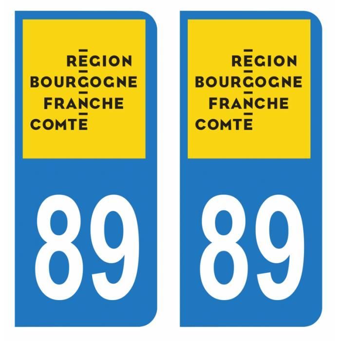 20 STICKERS AUTOCOLLANT DEPARTEMENT 89 PLAQUE IMMATRICULATION