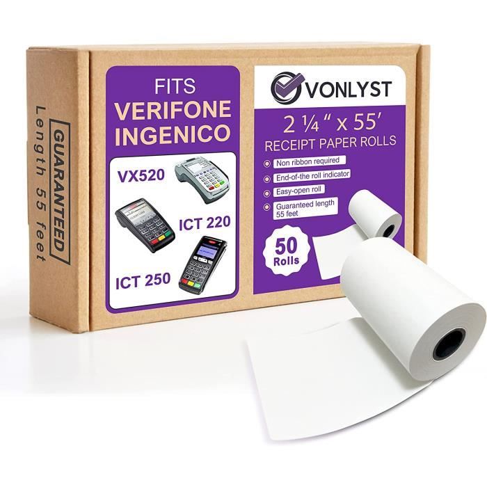 Rouleaux De Papier Thermique 2 1 4 X 55 Verifone Vx520 Ingenico ICT220 rouleaux-de-papier-thermique-2-1-4-x-55-verifone-vx520-ingenico-ict220