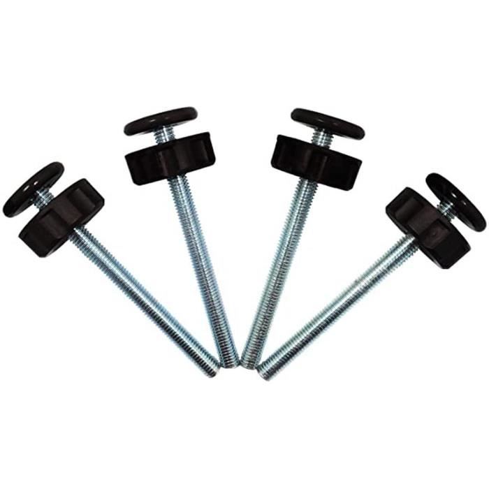 pour Barrière de Sécurité pour Bébés et Animaux de Compagnie Paquet de 4 Vis de Rechange 10mm 10mm, Blanc Baby Gate Guru Extra Longues Filetées de Broche Tiges Pression M10 