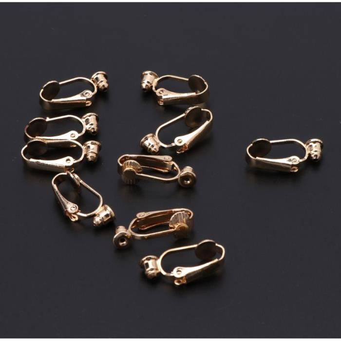 36pcs 6 couleurs laiton Stud À Clip on Earring Convertisseurs pour non-percé les oreilles