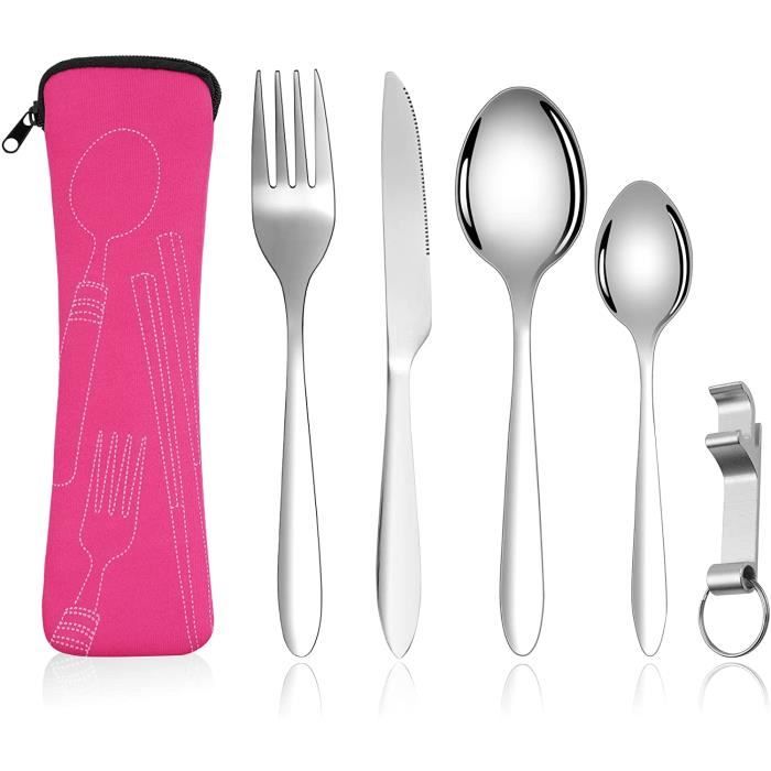 Ensemble De Couverts De Camping 8 Pièces Avec Boîte à Couverts à