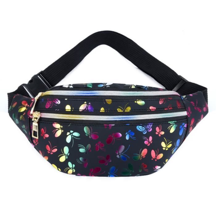 Sac Banane Holographique Réfléchissant Homme/femme – Imperméable, Motif Géométrique – Voyage, Festival, Course, Sport, Taille Unique