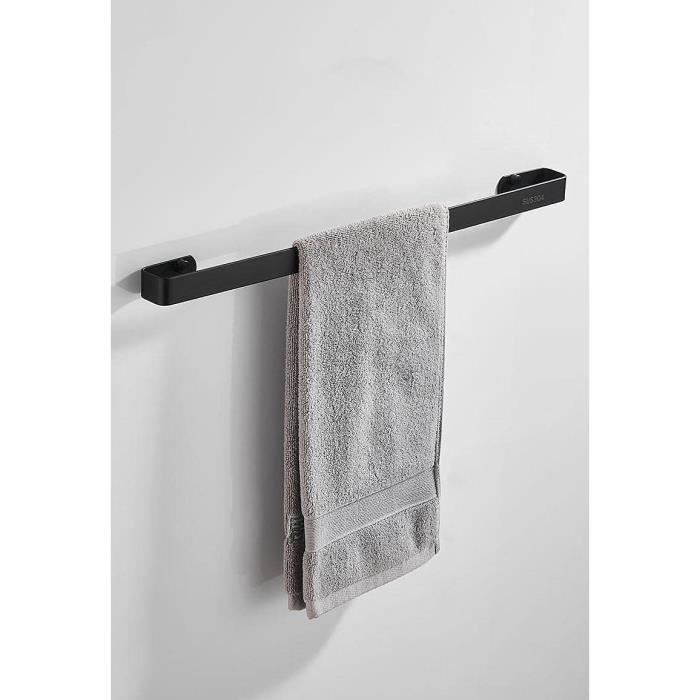 Barre porte-serviettes sans perçage en acier inoxydable pour salle de bain  et cuisine Noir 50 cm[902] - Cdiscount Bricolage
