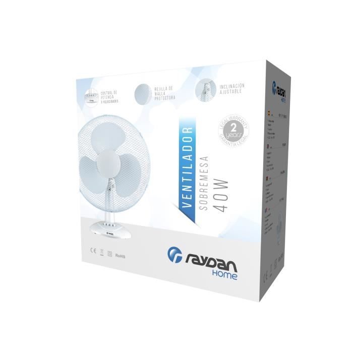 Ventilateur de Table - Raydan Home - Ø40cm - 40W - 3 Vitesses - Raydan Home