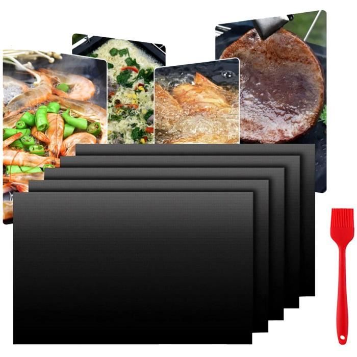 Lot 4 Grilles Barbecue Découpables 42x36 Cm – Tapis Anti-Adhésif Réutilisable, Parfait Yaourtière Multi-Délices, BBQ, Four, Air Fryer