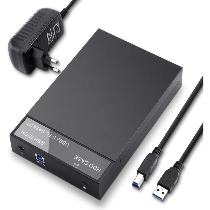 Boitier Disque Dur Externe USB 3.0 pour 2.5 3.5 SATA HDD SSD Prend en  Charge jusqu'à 6 Gbit-s Disque Dur 16 to et UASP - Cdiscount Informatique