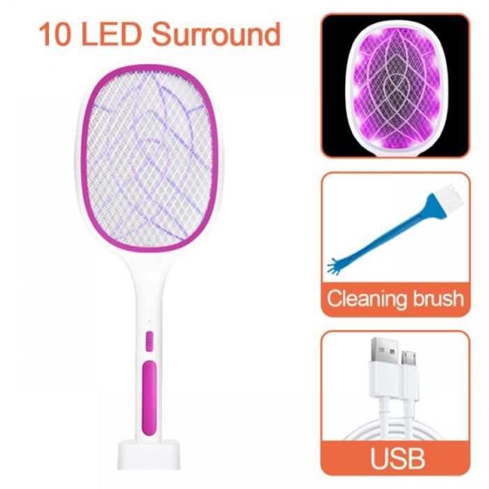 Raquette Anti Mouches Et Moustiques Électrique Avec Lampe LED