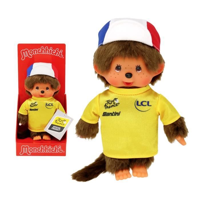 peluche monchhichi tour de france - 20 cm - bandai