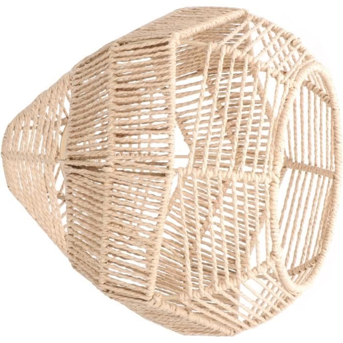 Suspension Abat-jour En Rotin Tissé Main - Style Boho, Lanterne - Pour Cuisine, Chambre, Salle à Manger - Décoration Murale élégante